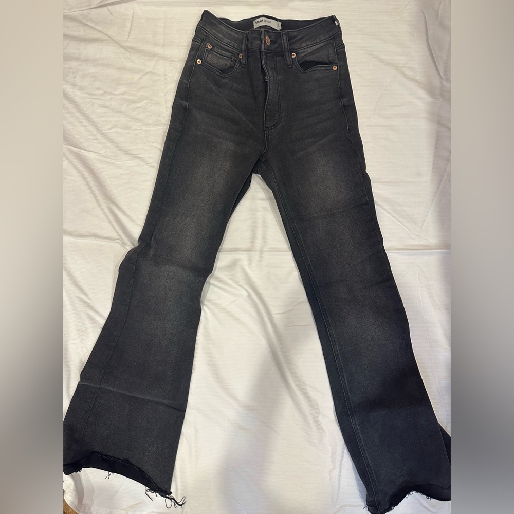 Garage Denim Black Washed Flare Jeans